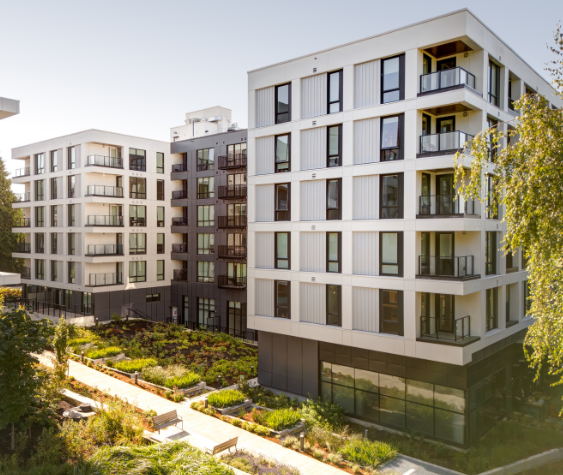 Exterior of Lonsdale Square Apartments in Vancouver.